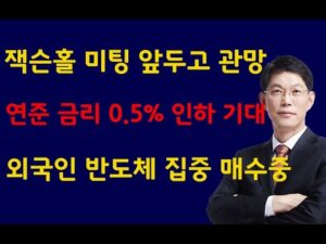 [주식]잭슨홀 미팅 앞두고 관망 장세 연준 금리 0.5% 인하 기대 외국인은 반도체 집중 매수중(20240822목)주식 주식투자 주식강의 주식공부 주식초보 주식단타 주식고수