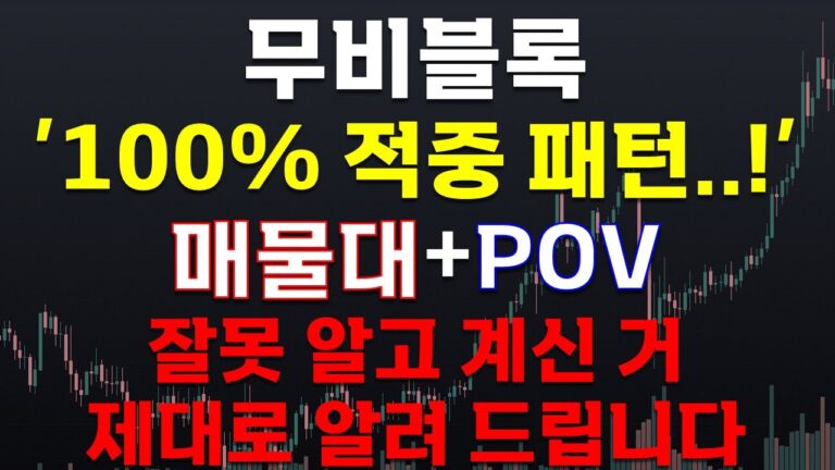 [크립토장인] 무비블록 ‘100% 적중 패턴..!’ 매물대+POV 잘못 알고 계신 거 제대로 알려 드립니다