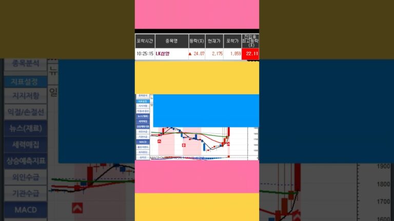 8월 22일 LK삼양 +22.11% 상승 #나스닥 #주식 #해외선물 #세기상가 #예스24 #미래아이앤지