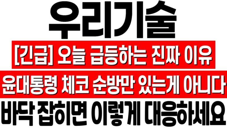 [우리기술 주가 전망] 오늘 급등하는 진짜 이유! 체코 원전 순방 일정 임박! 긴급 대응 전략! 우리기술 주식 분석! 우리기술 목표가! 우리기술 대응 전략! 우리기술 전환사채