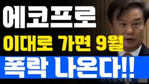 [에코프로]LIVE 이대로 가면💥9월 폭락 나온다!! #박순혁 #선대인TV