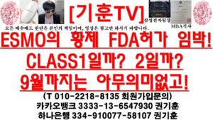 [주식투자]HLB(ESMO의 황제 FDA허가 임박! CLASS1일까? 2일까? 9월까지는 아무의미없고!)