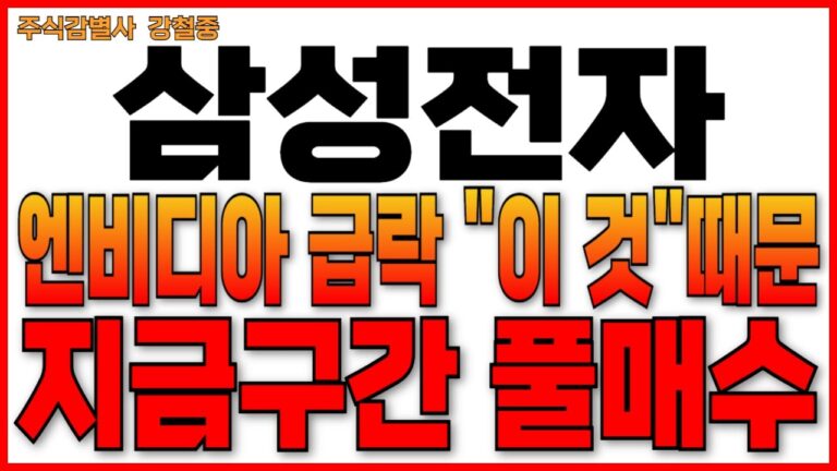 ♦️[삼성전자 주가 전망]♦️속보! 엔비디아 급락 “이 것” 때문 지금구간 풀매수!! 삼성전자 주주님들 필수시청!!