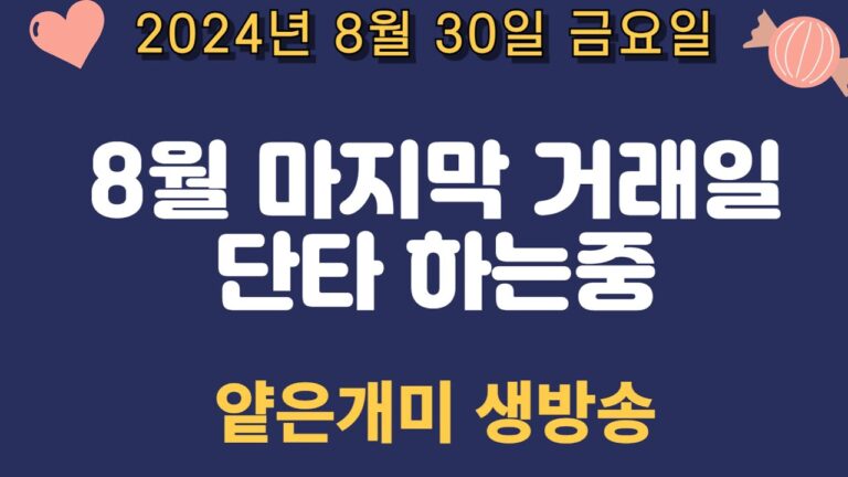 [얕은개미] 8월 마지막 거래일/ 단타진행중