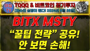 [TQQQ BTC 실전투자] 안보면 손해! BITX MSTY 꿀팁전략 공유! [TQQQ BTC 장기투자ㅣ도전! 월배당 천만원ㅣ노후준비ㅣ야심매매법]