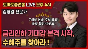 금리인하 기대감 본격 시작 , 수혜주를 찾아라! [토마토 증권통 live] ★김형일 전문가★