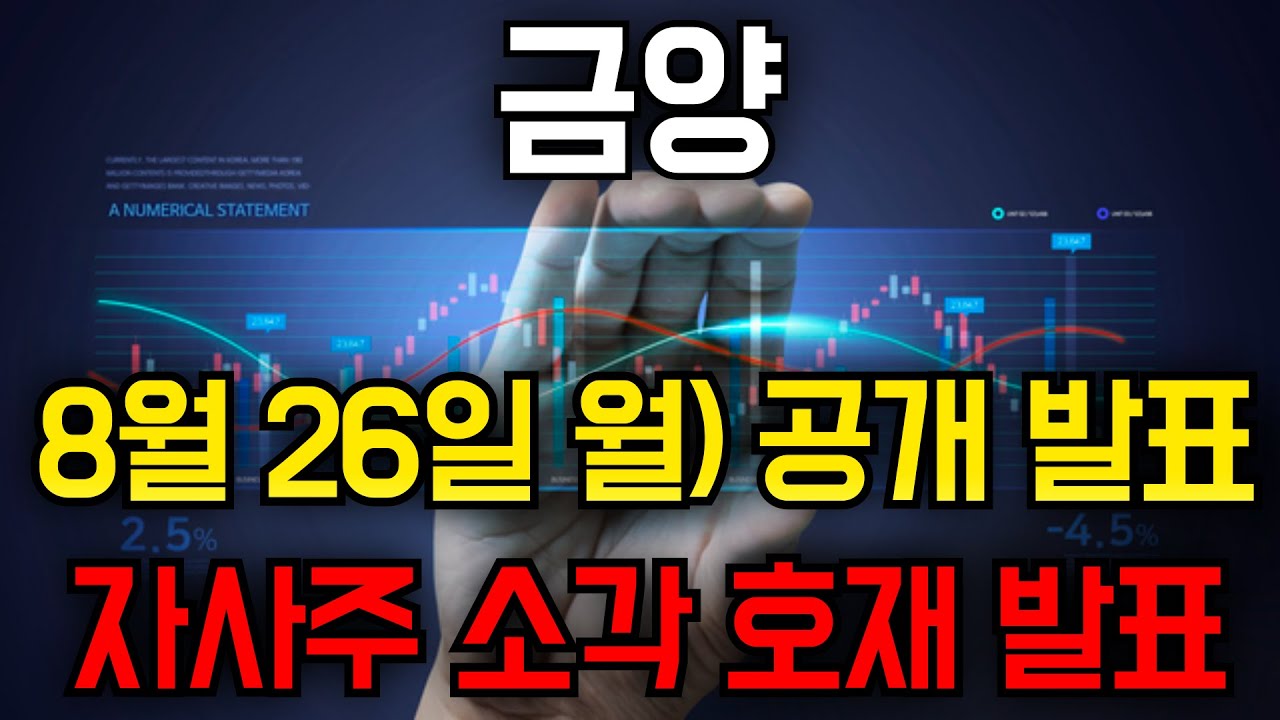 🛑금양 자사주 소각 호재 발표 #금양 #금양주가전망 #금양주식