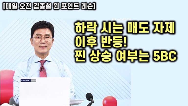 [김종철 원포인트레슨] 위로는 매도여도 하락 시 매도는 자제한 이유? 오늘 반등 본격 상승의 신호는  BC! 조정 시 매수 종목군