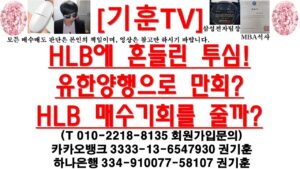 [주식투자]HLB(HLB에 흔들린 투심!유한양행으로 만회?HLB 매수기회를 줄까?)