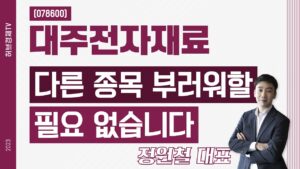 대주전자재료 (078600) - 다른 종목 부러워할 필요 없습니다