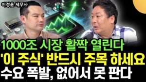 "1000조 시장 활짝 열린다" '이 주식' 반드시 주목 하세요. 수요 폭발, 없어서 못 판다 (이정윤 세무사 / 3부)