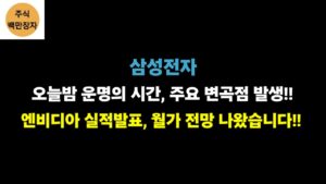 삼성전자 오늘밤 운명의 시간, 주요 변곡점 발생!! 엔비디아 실적발표, 월가 전망 나왔습니다!!