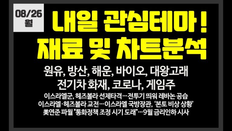 내일 관심테마! 원유,방산,해운,바이오,전기차화재,대왕고래,코로나// 유한양행,이닉스,화성밸브,흥구석유,한국석유,우리바이오,알테오젠,kbg,한선엔지니어링,한국가스공사,갤럭시아머니