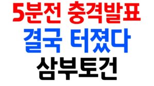 [삼부토건 주가전망] "긴급" 5분전 충격발표!! 결국 터질게 터졌네요.. 이거는 반드시 체크 하고 넘어 가셔야 할꺼 같습니다. 필히 시청하세요.