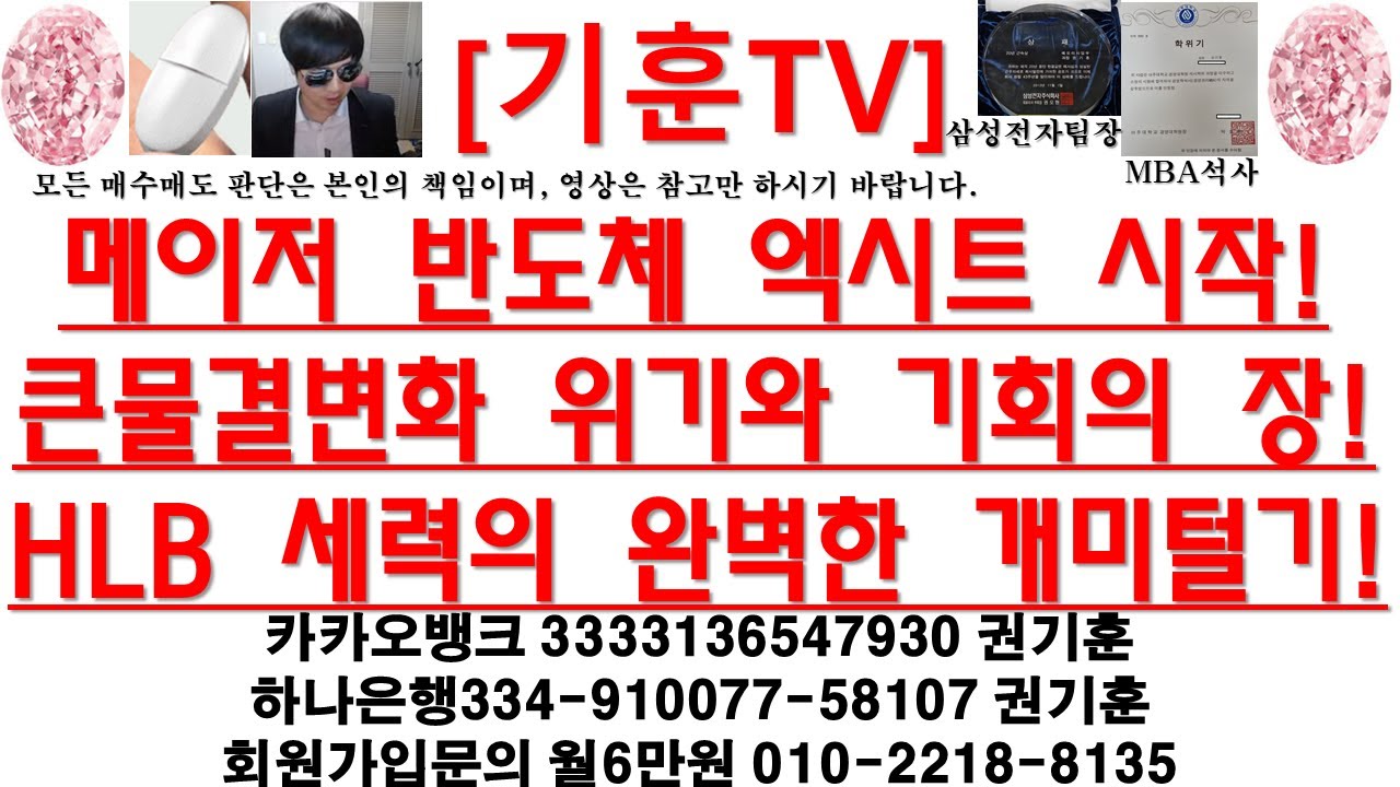 [주식투자]HLB(메이저 반도체 엑시트 시작!큰물결변화 위기와 기회의 장!HLB 세력의 완벽한 개미털기!)