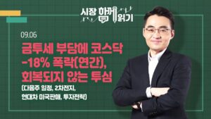 [시장함께읽기] 9월 6일, 금투세 부담에 코스닥 -18% 폭락(연간), 회복되지 않는 투심(다음주 일정, 2차전지, 현대차 미국판매, 투자전략)