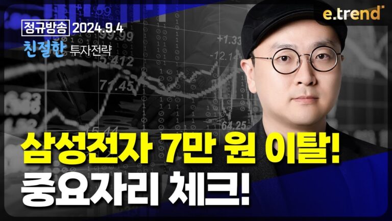 삼성전자 7만원 이탈 !! 중요자리 체크 !! | 이안 전문가