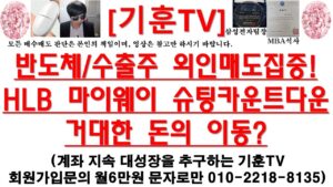 [주식투자]HLB(반도체/수출주 외인매도집중!/HLB 마이웨이 슈팅카운트다운/거대한 돈의 이동?)