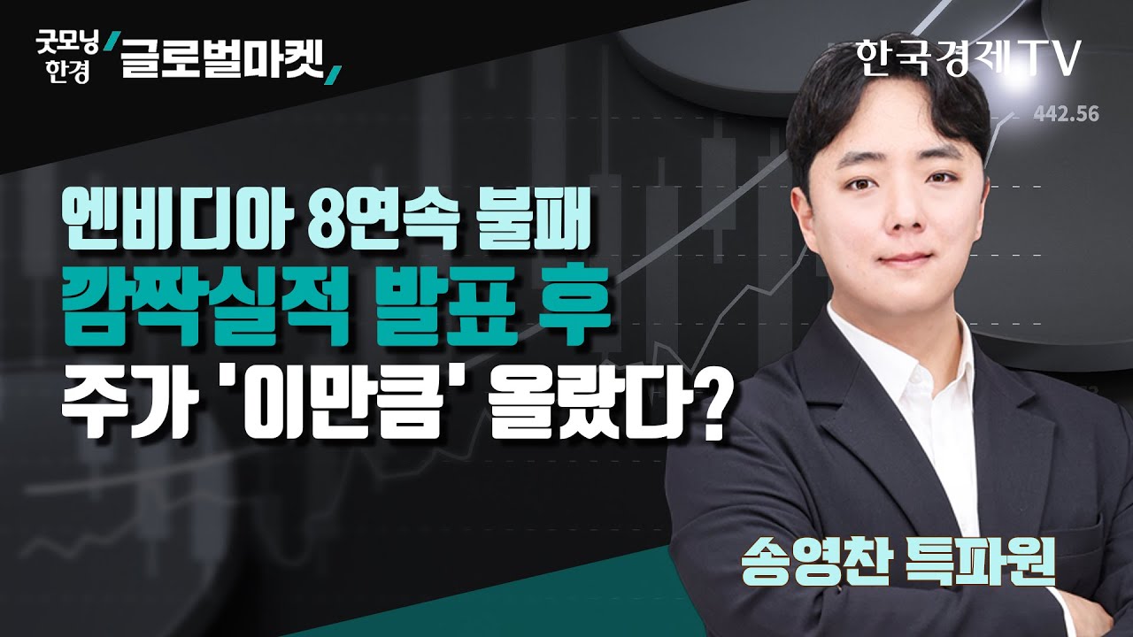 엔비디아 8연속 불패ㅣ깜짝실적 발표 후 주가 '이만큼' 올랐다?ㅣ송영찬 한국경제신문 실리콘밸리특파원ㅣ굿모닝한경글로벌마켓