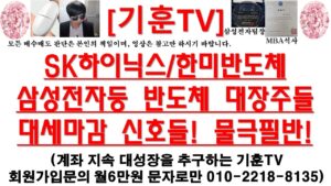 [주식투자]HLB(SK하이닉스/한미반도체삼성전자등 반도체 대장주들대세마감 신호들! 물극필반!)