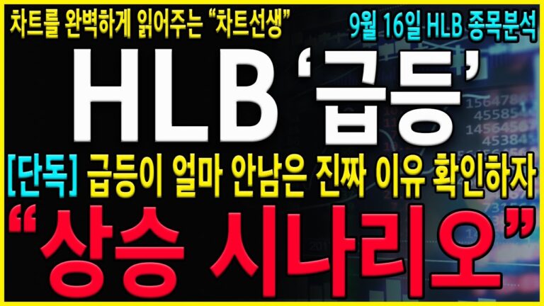 [HLB 에이치엘비] “추석긴급” 큰 그림은 급등을 바라 볼 수 밖에 없는 진짜이유! 단기적인 변동성에 절대로 흔들리지말고 시나리오 확인하고 가세요!#hlb#hlb목표가#hlb주식