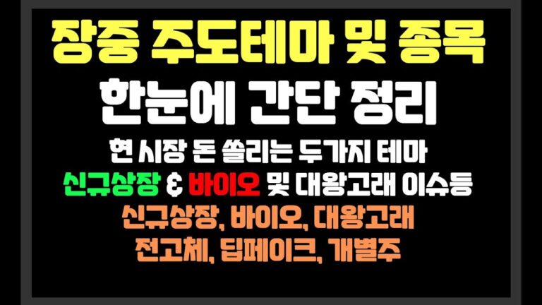 현 시장 돈 쏠리는 두가지 테마 신규상장 & 바이오 및 대왕고래 이슈등 / 유한양행,웨이버스,이엔셀,한선엔지니어링,M83,블루엠텍,인성정보,HLB,한국가스공사