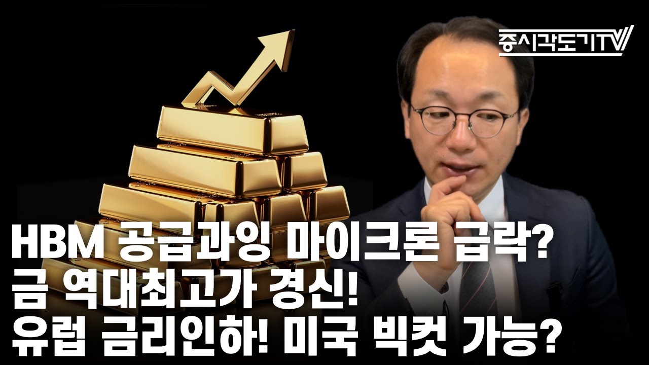 [미국마감] HBM 공급과잉 마이크론 급락? 금 역대최고가 경신! 유럽 금리인하! 미국 빅컷 가능?의 사본