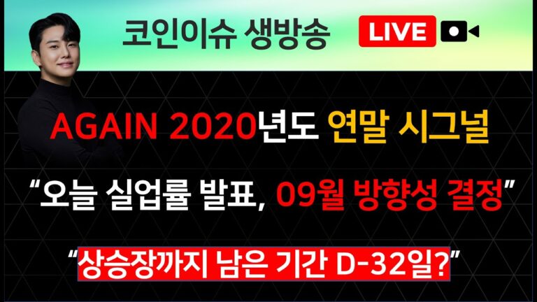 AGAIN 2020년도 연말 시그널, “오늘 실업률 발표, 09월 방향성 결정”, “상승장까지 남은 기간 D-32일?”