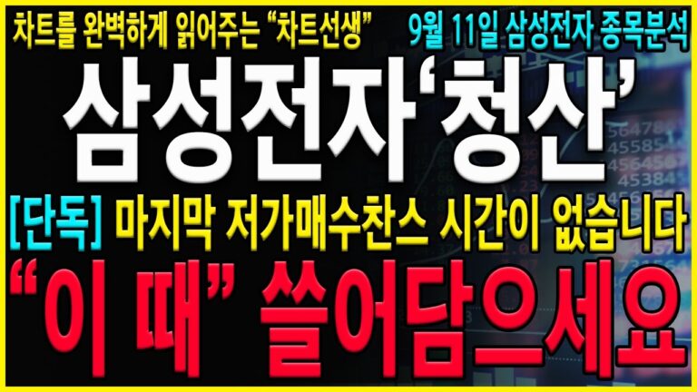 [삼성전자 주가 전망] “긴급” 더 빠질까봐 불안하신가요? 개인들이 불안 할 때 매수하면 돈은 따로오게 되어있습니다. 5년만에오는 저가매수찬스 절대로 놓치지 마세요! #삼성전자