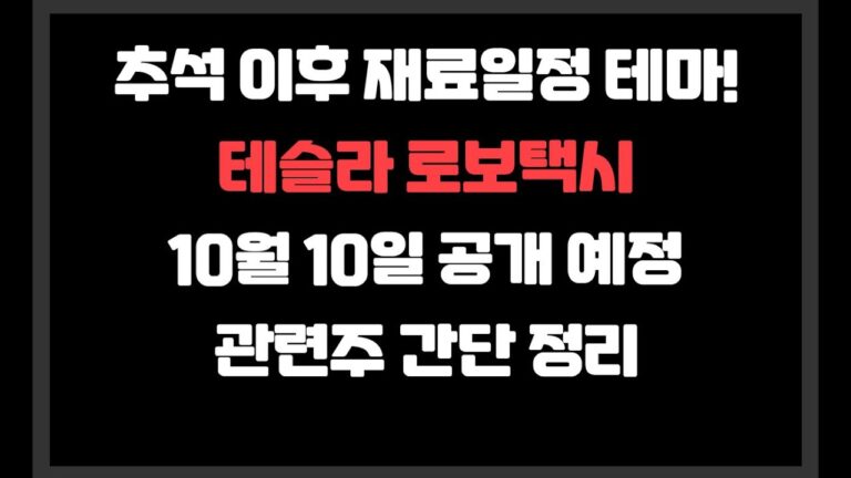 테슬라 로보택시 10월10일 공개 예정 관련주 정리