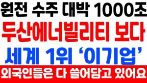 [주식] 원전 수주 대박 두산에너빌리티 보다 '이 기업' 더 많이 오를 겁니다.[9월주식전망, 두산중공업, 원전관련주, 제룡전기, 대한전선, 원전대장주]