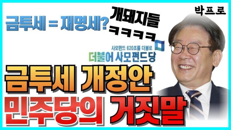 금투세가 개인투자자를 위한 것? 민주당의 거짓말, 재명세 라고 불리우는 이유