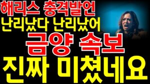 [금양 주가전망] "긴급" 해리스 충격발언!! 하필 추석 연휴에..!! 난리났다 난리났어!! 진짜 미쳤네요!! 주주분들도 이 사안은 확실히 체킹 해보셔야 할꺼 같네요! 필수시청.