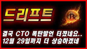 드리프트코인 결국 CTO 폭탄발언 이러면 12월 29일까지는 더 상승하겠네요