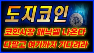 도지코인 큰일났다 코인시장 패닉셀 나온다 여기까지 떨어지니 매수는 아직 기다려라
