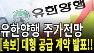 유한양행 주가전망] [속보] 대형 공급 계약 발표!! feat.디에스경제연구소 케빈 (목표주가,주가,관련주,투자)