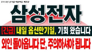 [삼성전자 주가 전망][긴급] 내일 옵션만기일, 기회 왔습니다. 외인 돌아옵니다. 단, 주의하셔야 됩니다