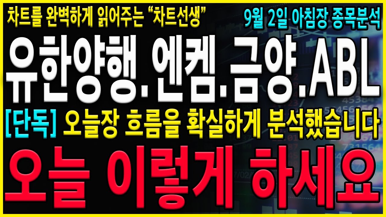 [유한양행 엔켐 금양 에이비엘바이오 주가 전망] 오늘장 확실하게 분석했습니다. 이렇게만 대응하세요. 제대로된 분석을 보시고 판단하셔야 합니다! #유한양행