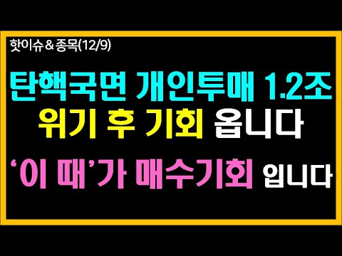 개인투매 1.2조. 위기 후 기회 옵니다. ‘이 때’가 매수기회 입니다.