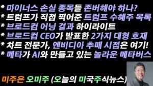 [오늘의 미국주식뉴스] 트럼프가 직접 찍어준 트럼프 수혜주 / 브로드컴 어닝 콜 2가지 대형 호재  / 차트 전문가, 엔비디아 추매 시점 여기 / 손실 종목들 존버해야 하나?