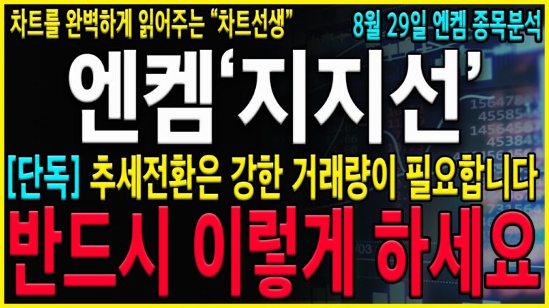 [엔켐 주가 전망] 지지선 지키고 양봉전환 의미는? 금요일이 8월에 가장 중요한 자리 입니다! 월봉을 마감하는 자리까지 확인하세요! #엔켐#엔켐전망#엔켐주가