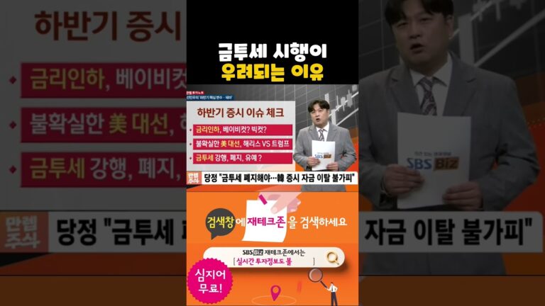 금투세 시행, 150조원 자금 유출로 증시 급락 우려
