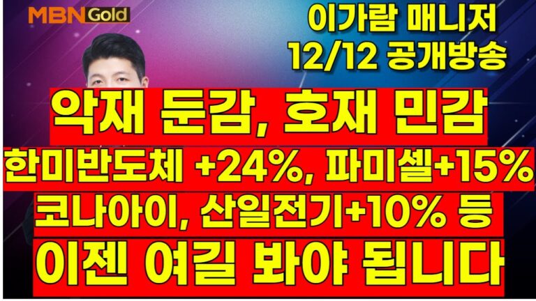 [MBN골드, 이가람 매니저]  악재 둔감, 호재 민감, 한미반도체 +24%, 파미셀+15%, 코나아이, 산일전기+10% 등 수익, 이젠 여길 봐야 됩니다