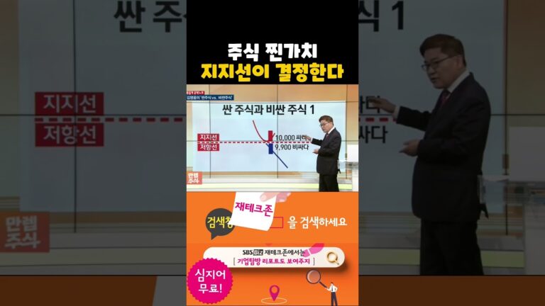 지지선 위 1만원 주식이 저항선 아래 9900원 주식보다 저렴하다