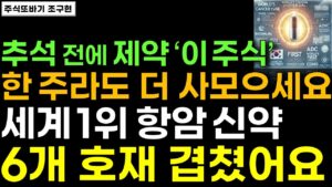 [주식] 추석 전에 제약 '이 주식' 한 주라도 더 사모으세요. 출시 1년만에 MS 32% 독식 세계 1위 항암 신약 바이오 대장주ㅣ#셀트리온 #삼성바이오로직스 #유한양행 #HLB