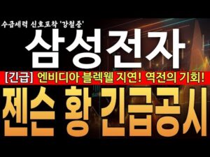 ♦️[삼성전자 주가전망]︎♦️긴급! 엔비디아 블랙웰 지연! 역전의 기회! 젠슨 황 긴급공시 반드시 25만전자 간다! 삼성전자 주주님들 필수시청!