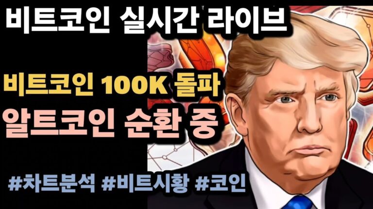 [실시간 LIVE] 비트코인 100K! /이더리움네임서비스, 이더리움클래식, 아비트럼 순환  #비트코인실시간 #이더리움 #리플 #솔라나 #도지코인