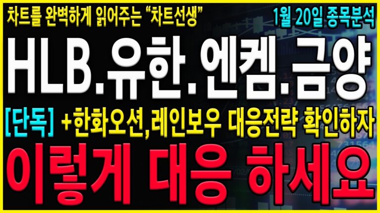 [HLB 유한양행 엔켐 금양 주가 전망] “긴급” 지금 반드시 확인해야한는 이유! 세력들은 전부 준비완료  됐습니다! 한화오션 레인보우로보틱스 #엔켐주가 #금양 #유한양행
