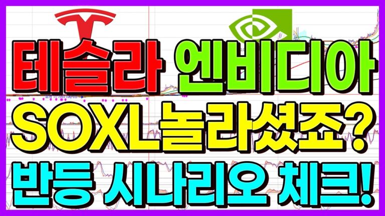 테슬라 엔비디아 SOXL 놀라셨죠? 반등 시나리오 체크 해봅시다
