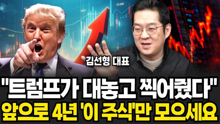 “트럼프가 대놓고 찍어줬다” 앞으로 4년 ‘이 주식만’ 모으세요 (김선형 대표 / 1부)